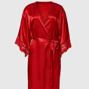 Satin Kimono with Lace