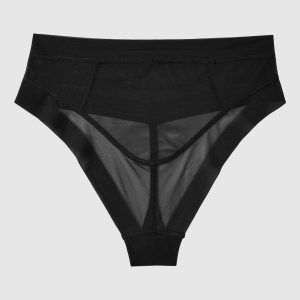 High Waist Shaping G-String in Black