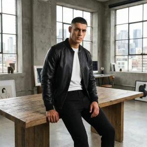 Noham | Veste en Cuir Homme Style Coréen au Design Épuré