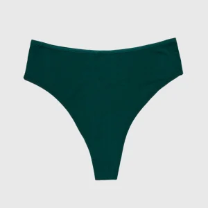 Ultrasoft High Leg Thong Panty in Emerald Green
