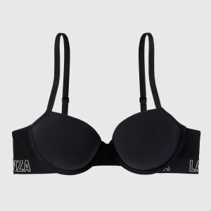 Cotton Lightly Lined Demi Bra in Black