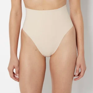 High Waist Smoothing Thong in Rosetan