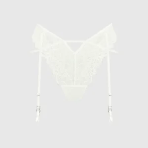 High Leg G-String Panty with Garter Straps