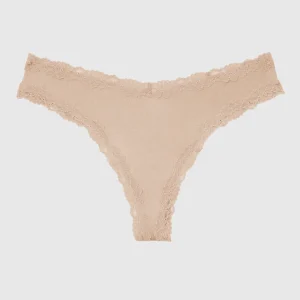 Lace Trim Thong Panty