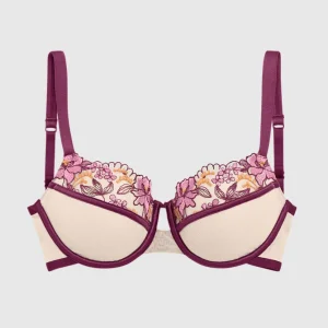 Lightly Lined Balconette Bra with Lace Overlay