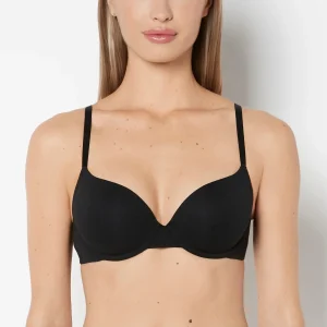 Smooth Lightly Lined Demi Bra in Tuxedo Black