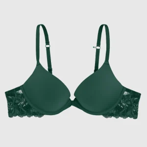 Smooth Push Up Pluge Bra with Lace Wing