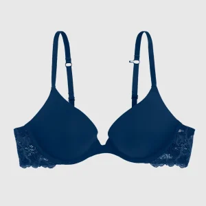 Smooth Push Up Pluge Bra with Lace Wing