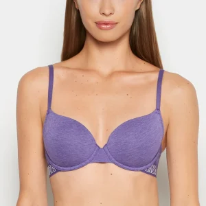 Smooth Lightly Lined Demi Bra in Purple Opulence Heather