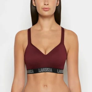 Medium Impact Logo Sports Bra in Russian Ruby
