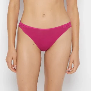 Cheeky Panty With Lace Trim in Fuchsia Red