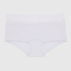 Boyshort Panty with Lace in Lavender Cake