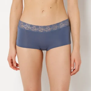 Boyshort Panty With Lace Trim in Vintage Indigo