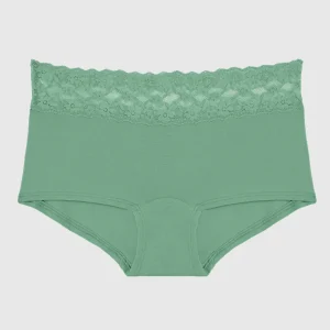 Boyshort Panty with Lace Trim in Wintermint
