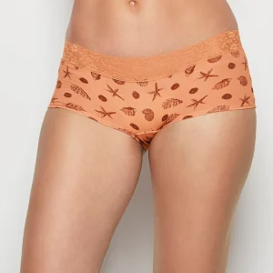 Boyshort Panty with Lace Trim in She Sells Sea Shells