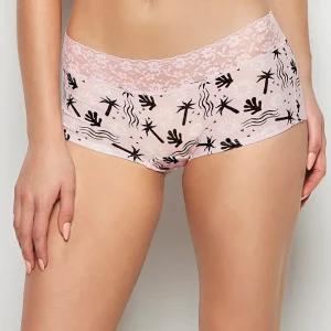 Boyshort Panty with Lace Trim in Sand and Surf