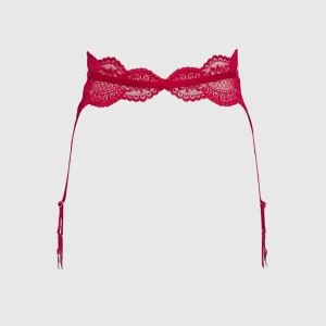 Lace Garter in Cosmo Red