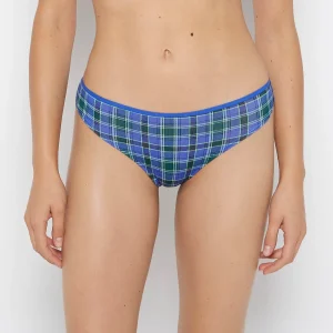 Ultrasoft Modal Cheeky Thong Panty in Soft Montreal Plaid
