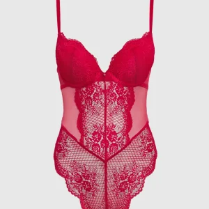 Push Up Lace Bodysuit in Cosmo Red