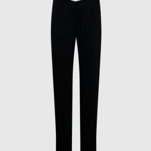 Ribbed Pajama Pant with V-Waist in Smoulder Black