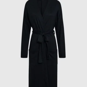 Long Sleeve Jersey Robe in Smoulder Black