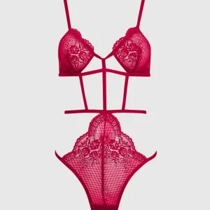 Barely there Bodysuit in Cosmo Red