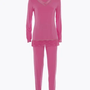 Lovable PJ Set with Lace Hem