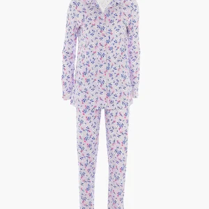 Lovable PJ Set with Floral Set with Piping