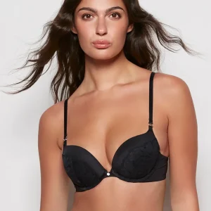 Lace Cup Push Up Bra in Black