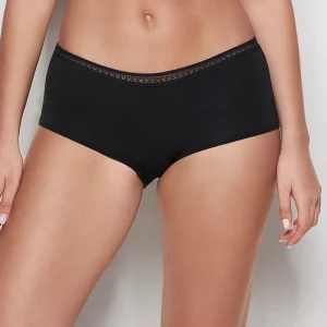 Boyshort Panty with Elemental Lace in Black