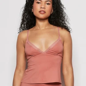Sleep Tank with Elemental Lace in Rosy Blush