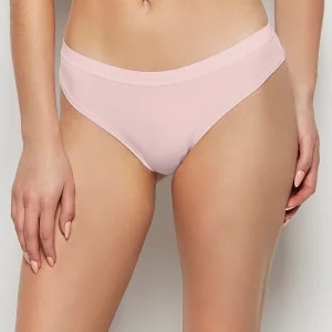 Thong Panty with Vanishing Trim in Iced Lilac