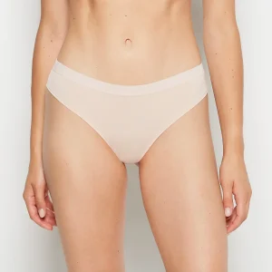 Thong Panty With Vanishing Trim in Cameo Rose