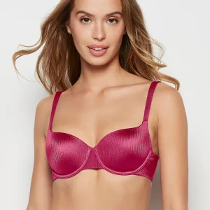 Lightly Lined Balconette Bra in Electric Rouge