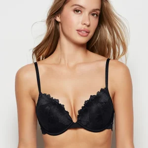 Up 2 Cup Lace Push Up Bra in Tuxedo Black