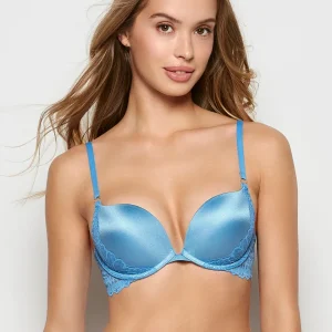 Lace Wing Push Up Bra in Pacific Coast