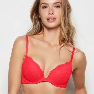 Lace Push Up Bra in Tart Berry