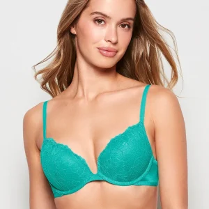 Lace Push Up Bra in Beach Teal