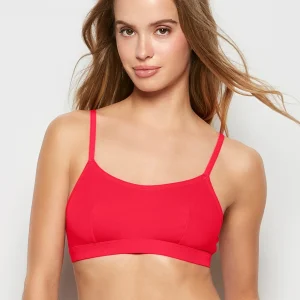Cotton Scoop Bralette in Tart Berry