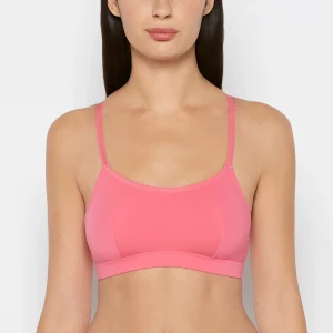 Cotton Scoop Bralette in Hot Pink