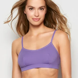 Cotton Scoop Bralette in Paisley Purple