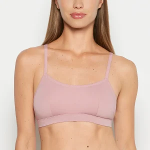 Cotton Scoop Bralette in Sheer Mauve