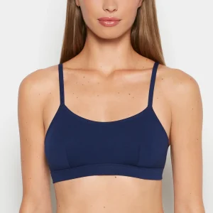 Cotton Scoop Bralette in Ocean Cavern