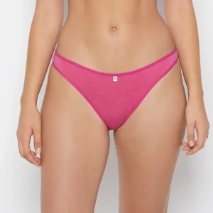 Bikini Panty in Fuchsia Red Heather