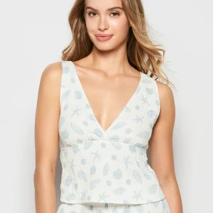 Textured Pajama Tank in She Sells Sea Shells