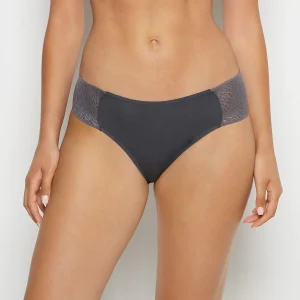 Bikini Panty with Logo in Ebony