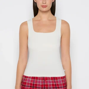 Square Neck Sleep Tank in Egret