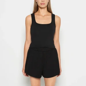 Square Neck Sleep Tank in Tuxedo Black