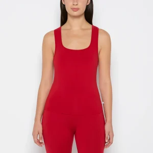 Square Neck Sleep Tank in Crimson