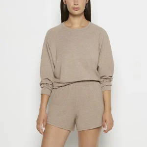 French Terry Crew Neck Sleep Top in Leafless Tree Heather